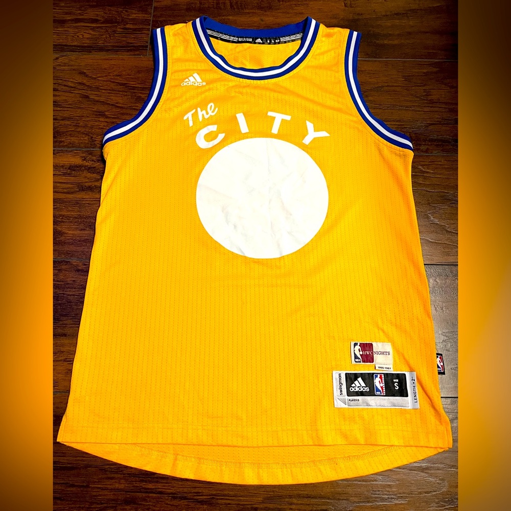 NBA Golden State Warriors Steph Curry Jersey Mens Size Small Swingman The City